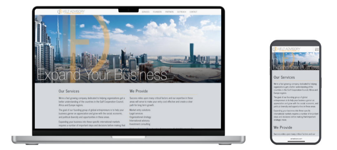 Velt Advisory website design